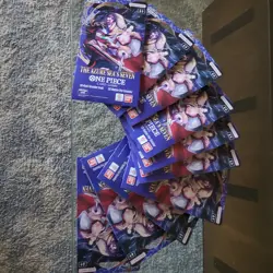 One Piece OP14 - THE AZURE SEA’S SEVEN - Sleeved Blister Booster Packs Lot Of 10 - Image 2