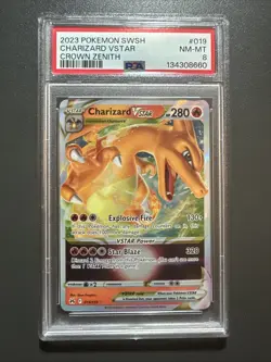 Pokemon TCG Charizard VSTAR Crown Zenith Holo Ultra Rare Card 019/159 PSA 8 - Image 1