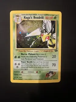 Pokemon TCG Koga's Beedrill Gym Challenge Holo Rare Card 9/132 NM - Image 1