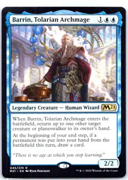 #45 Barrin, Tolarian Archmage Core Set 2021 Rare - Image 1