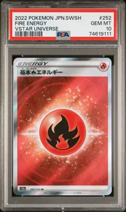 2022 Pokemon Japanese SWSH VSTAR Universe - Fire Energy #252 PSA 10 GEM MINT - Image 3