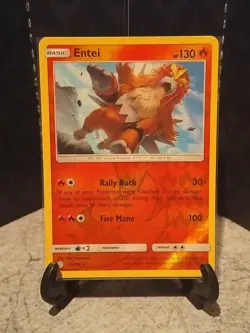 Pokemon TCG Entei Cosmic Eclipse 28/236 Reverse Holo Rare - Image 1