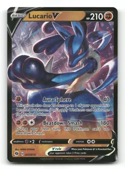 Lucario V 027/073 - Champion's Path - Pokemon Card NM/M - Image 1