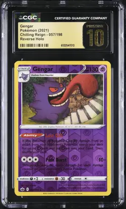 CGC 10 Gengar 057/198 Reverse Holo Chilling Reign Pokemon Pristine - Image 1