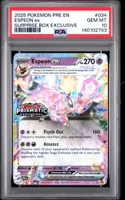 PSA 10 - Espeon EX 034/108 Surprise Box Exclusive Pokemon - Image 1