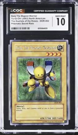 Yu-Gi-Oh! Beta The Magnet Warrior Duelist of the Roses Promo DOR-002 CGC 10 - Image 1