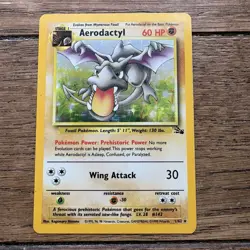 Aerodactyl Fossil Holo Card 1/62 Unlimited Rare Pokemon TCG - Image 1