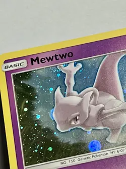 Mewtwo SM77 (LP) •SWIRL• Cosmos Sun & Moon: Black Star Promo 2017 Pokemon Card - Image 3