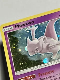 Mewtwo SM77 (LP) •SWIRL• Cosmos Sun & Moon: Black Star Promo 2017 Pokemon Card - Image 4