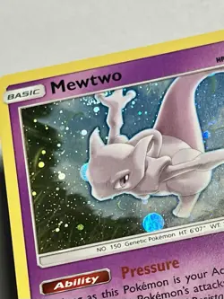 Mewtwo SM77 (LP) •SWIRL• Cosmos Sun & Moon: Black Star Promo 2017 Pokemon Card - Image 5