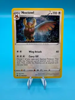 Noctowl Holo Black Star Promo SWSH027, NM Pokemon Card - Image 1
