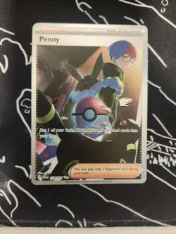 Pokemon TCG Penny Paldean Fates Trainer Holo Card 239/091 Illustration Rare - Image 2
