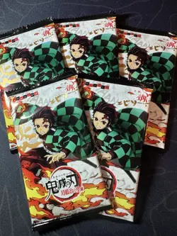 Demon Slayer Collectible Character Cards Tanjiro Kamado Nezuko 5 x Sealed Packs - Image 1