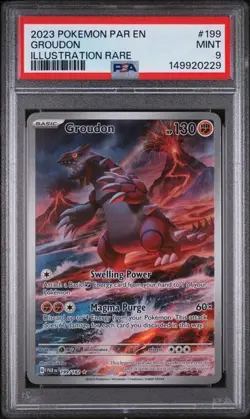 Groudon 199/182 Illustration Rare - Pokemon Paradox Rift PSA 9 Mint - Image 1