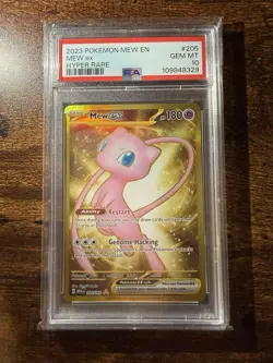 Mew EX 205/165 Scarlet & Violet 151 Gold Hyper Rare Pokemon 2023 PSA 10 - Image 1