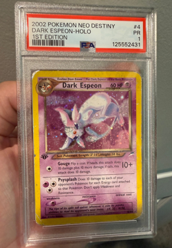 PSA 1 (Pop 11!) Dark Espeon 1st Edition HOLO 4/105 Pokemon TCG Neo Destiny 2002 - Image 1