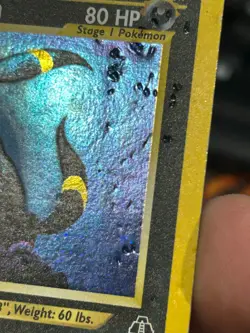 Pokemon TCG Umbreon 13/75 Neo Discovery Holo DAMAGED - Image 3