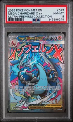 Pokemon Mega Charizard X ex (2025) Mega Evolution Promo 023 PSA Holo - Image 1