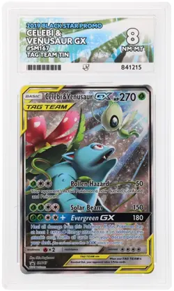 Pokemon TCG Celebi & Venusaur GX SM167 Sun Moon Tag Team Alt Art Promo ACE 8 NM - Image 1