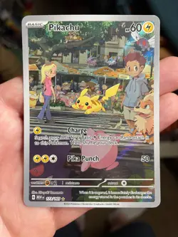 Pikachu IR 173/165 Scarlet & Violet 151 Illustration Rare Holo Full Art Pokemon - Image 1