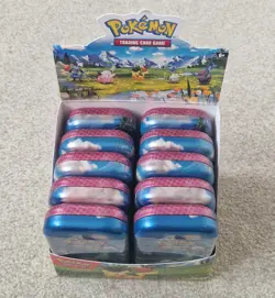10 x Pokemon Sealed Ascended Heroes Mini Tins - in Display Case - Image 1