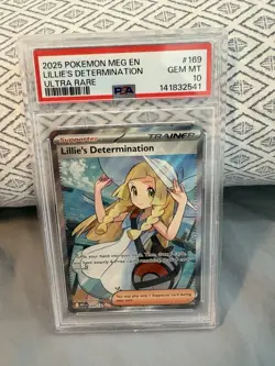 Lillie’s Determination Pokemon Mega Evolution #169/132 Ultra Rare PSA 10 GEM MT - Image 1
