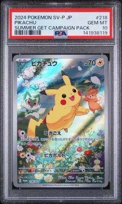 2024 POKEMON JPN SV-P PROMO #218 PIKACHU PSA 10 - Image 1
