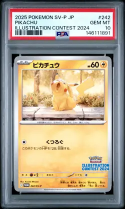 2025 POKEMON JPN SV-P PROMO ILLUSTRATION CONTEST 2024 #242 PIKACHU PSA 10 - Image 1