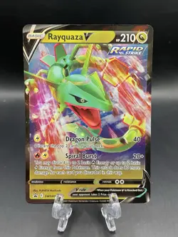 Pokemon TCG Rayquaza v SWSH147 Sword & Shield Black Star Promo 2021 LP - Image 1