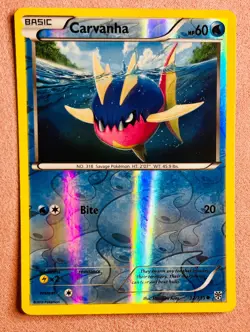 Carvanha | 32/135 | Plasma Storm | 2013 Vintage Pokemon Card Reverse Holo | LP - Image 1