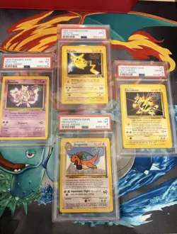 All 4 Pokemon Movie Promo Cards 1999 Electabuzz Mewtwo Pikachu Dragonite PSA - Image 1