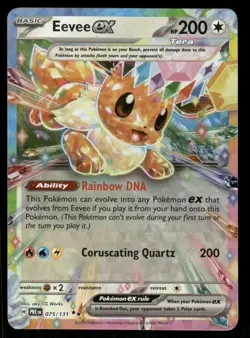 Pokemon Cards Eevee ex 075/131 Prismatic Evolutions Double Rare NM - Image 1