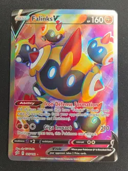 Falinks V 185/192 Rebel Clash Full Art Ultra Rare Pokemon TCG Card NM - Image 1
