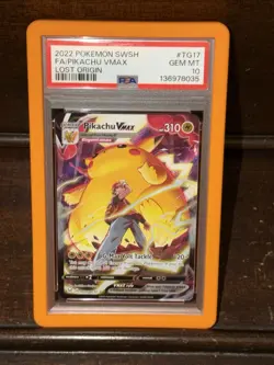 Pikachu VMAX PSA 10 Lost Origin TG17/TG30 Holo Pokemon Card FA Trainer Gallery - Image 1