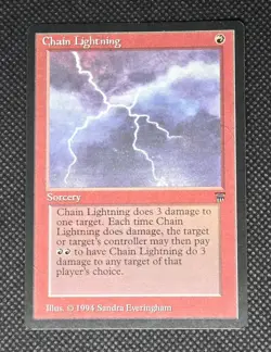 MTG Chain Lightning - Legends - Common - Vintage Magic The Gathering NM - Image 1
