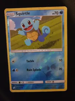 1X Pokemon Squirtle 23/181 Reverse Holo Sun & Moon Team Up HP/DMG - Image 1