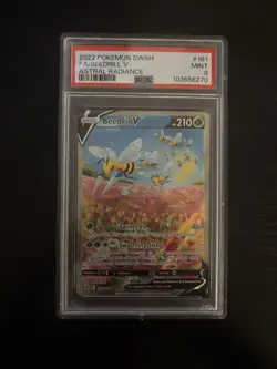 POKEMON TCG BEEDRILL V FULL ART HOLO ULTRA RARE PSA 9 161/189 - Image 1