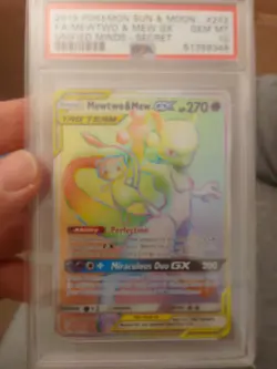 Mewtwo Mew GX 242/236 PSA 10 - Unified Minds Hyper Rare Pokemon - Image 1
