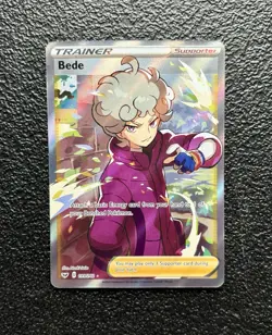 Pokemon TCG - Bede 199/202 - Full Art Rare Trainer Holo - Sword & Shield *NM/M - Image 1