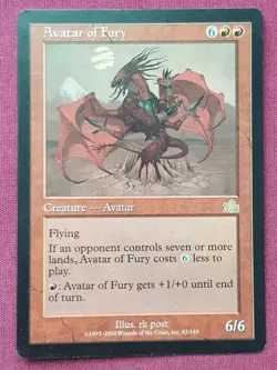 Magic The Gathering PROPHECY AVATAR OF FURY red card MTG - Image 1