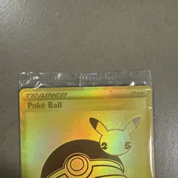 Sealed Trainer Poke Ball SWSH146 Gold Holo Foil Promo Pokemon Card 25th Anniv - Image 2