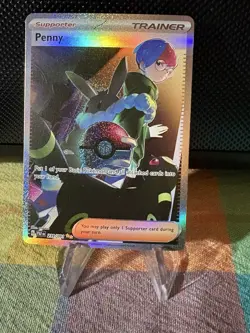 Pokemon TCG Penny Paldean Fates Trainer Holo Card 239/091 Illustration Rare - Image 1