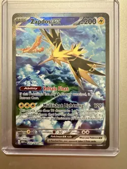 Pokemon TCG Zapdos EX 202/165 Scarlet Violet 151 Special Illustration Rare NM - Image 1