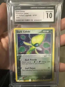 2004 POKEMON EX HIDDEN LEGENDS HOLO #4 DARK CELEBI CGC 10 GEM MINT (SWIRL) - Image 2