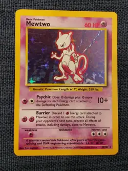Pokemon TCG Mewtwo holographic 10/102 Base Set unlimited LP WOTC rare - Image 1