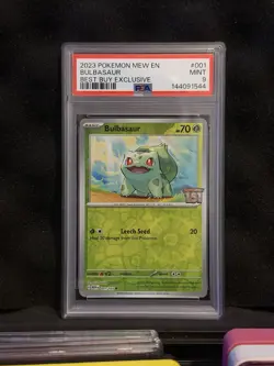 2023 POKEMON MEW EN-151 BEST BUY EXCLUSIVE #001 BULBASAUR PSA 9 - Image 1