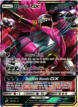 Pokemon TCG Hoopa GX Sun & Moon Team Up 96/181 Holo Ultra Rare NM - Image 1