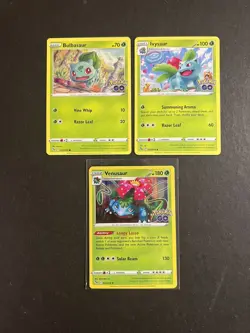 Bulbasaur Ivysaur Venusaur Pokemon Go Card 2022 Evolution Line Holo Rare NM/LP - Image 1