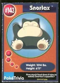 Pokemon Tcg Snorlax #143 Pokemon Burger King LP - Image 1