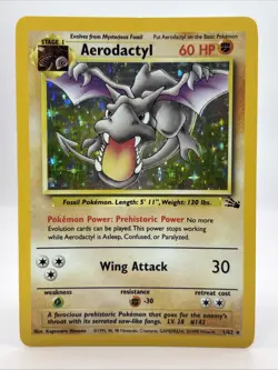 Pokemon - Aerodactyl 1/62 Fossil Holo - Vintage - LP - Image 1